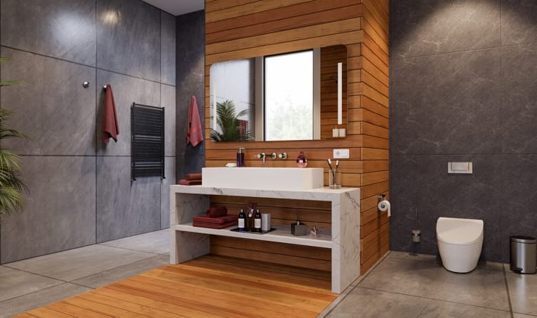 Pattumiera Effetto Marmo 15L Con Coperchio Ribaltabile – Secchio In PP Nero Per Cucina E Bagno
